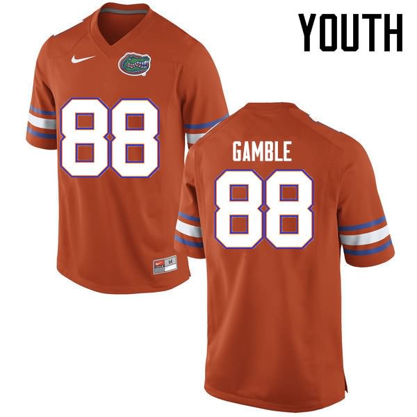 Youth NCAA Florida Gators Kemore Gamble #88 Stitched Authentic Nike Orange College Football Jersey UOJ7065CC